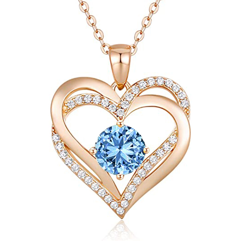 Romantic 925 Sterling Silver Rose Gold Plated Heart Shaped