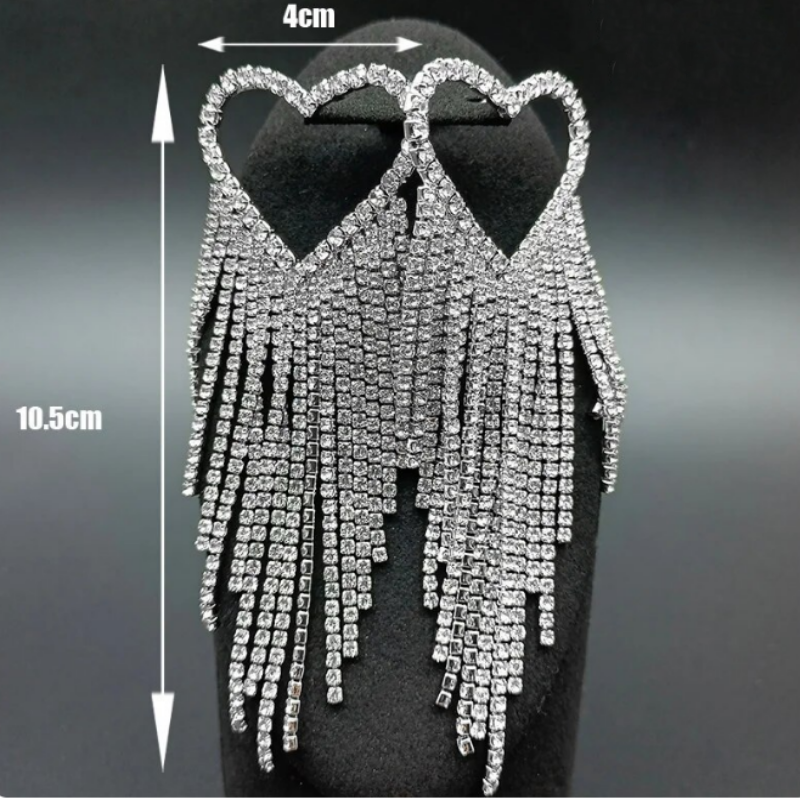 Trendy Silver Plated Heart Shaped Drop Earrings For Women And Brides