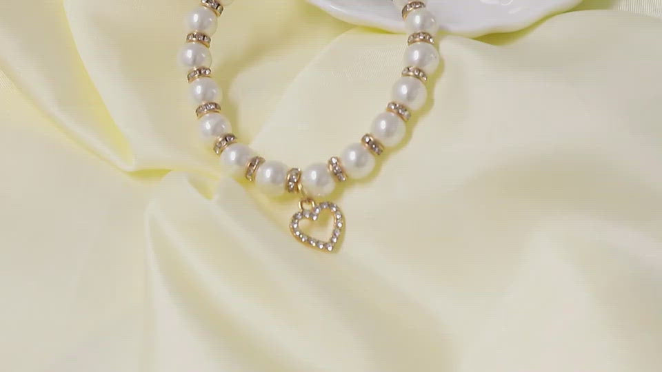 Elegant 18k Gold Plated White Pearl Bracelet For Women & Men& Brides