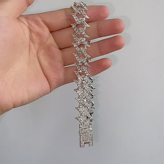 Trendy Rhinestone Cuban Chain Hip-hop Anklet For Women, Girls, And Brides