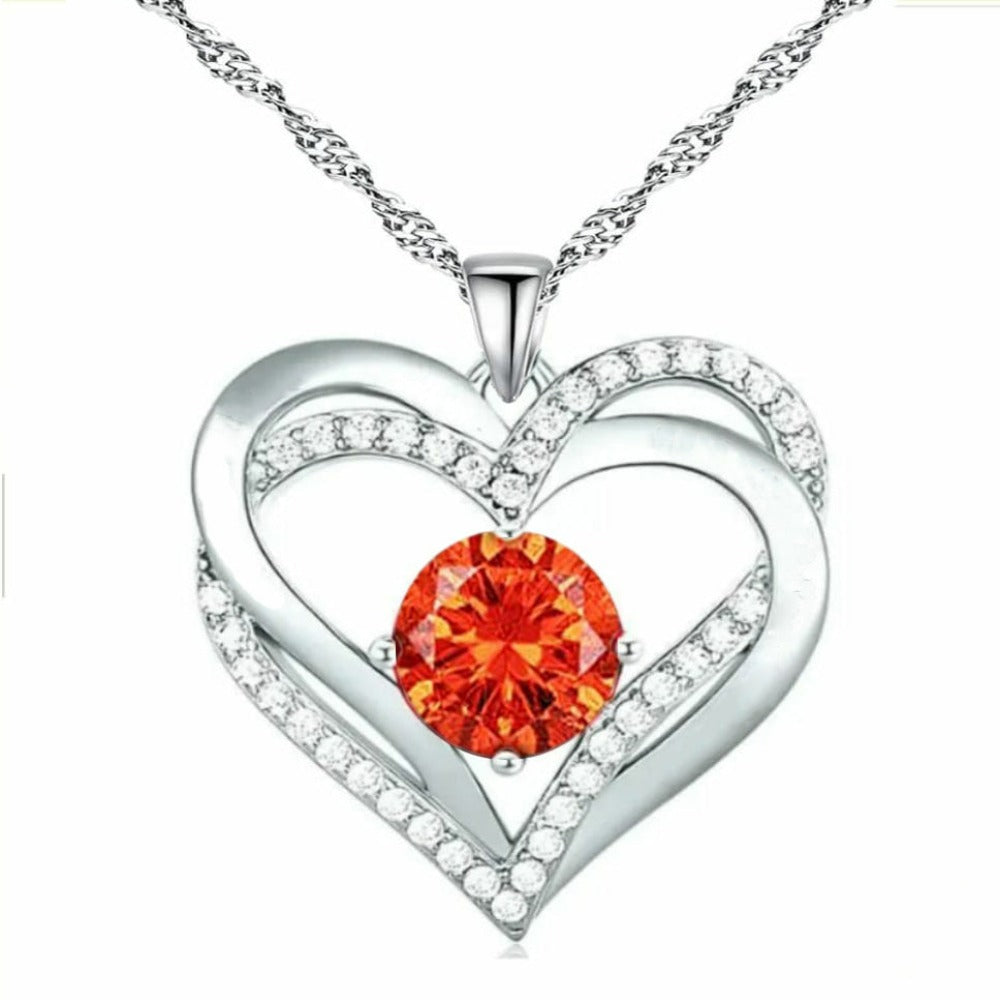 Attractive 925 Sterling Silver Rhodium Plated Heart Shaped Necklace For Romantics Women, Girls, And Brides