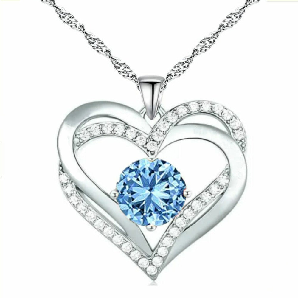 Attractive 925 Sterling Silver Rhodium Plated Heart Shaped Necklace For Romantics Women, Girls, And Brides