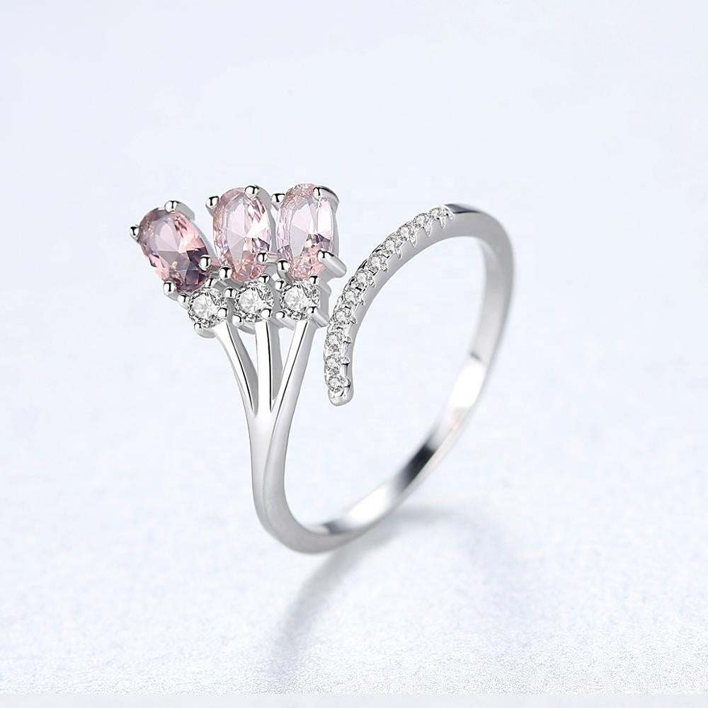 925 Silver High Quality Micro Inlaid Sparkling Zircon Plum Blossom