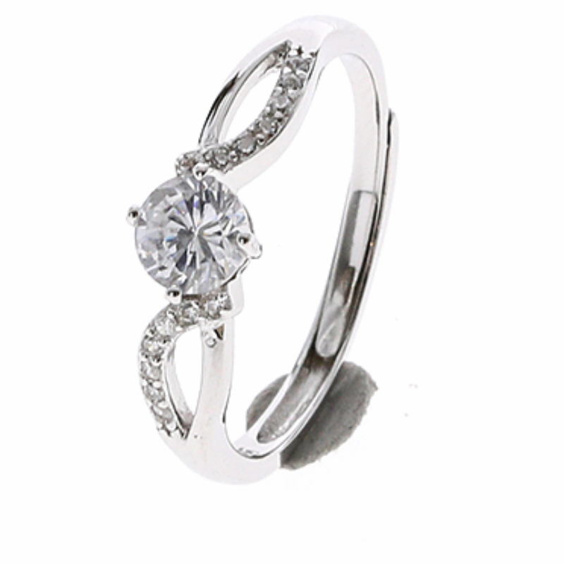 Attractive Rhodium Plated 925 Sterling Silver Adjustable Ring For Pretty Women, Girls And Brides