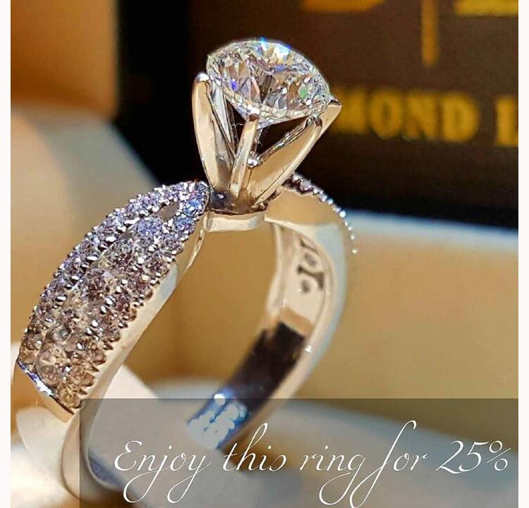Attractive Silver Color Ring Encrusted With White Zircon Stones For Women, Brides, And Girls