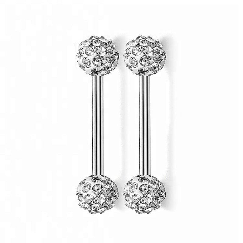 Cute 316L Stainless Steel Ear Piercing Pin Encrusted With Shiny Rhinestones