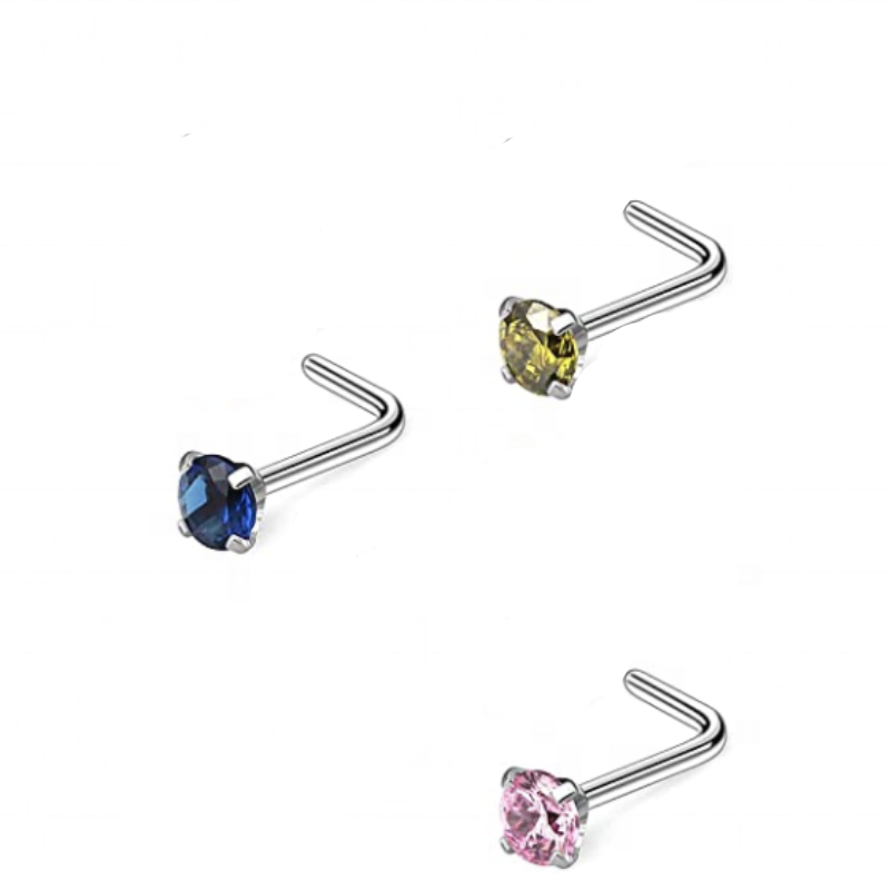 Cute 316L Stainless Steel Nose Pin Encrusted With Attractive Rhinestones