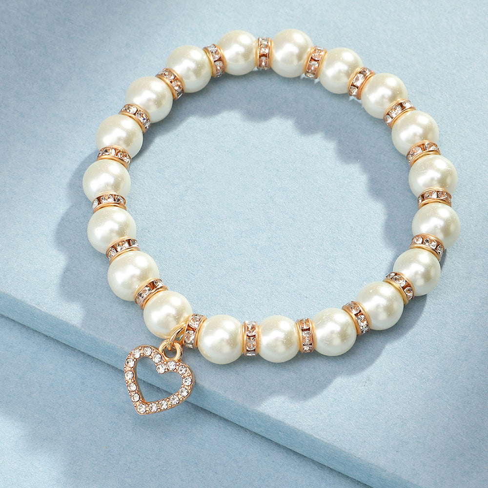 Elegant 18k Gold Plated White Pearl Bracelet For Women & Men& Brides