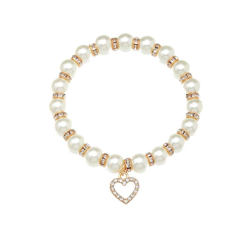 Elegant 18k Gold Plated White Pearl Bracelet For Women & Men& Brides