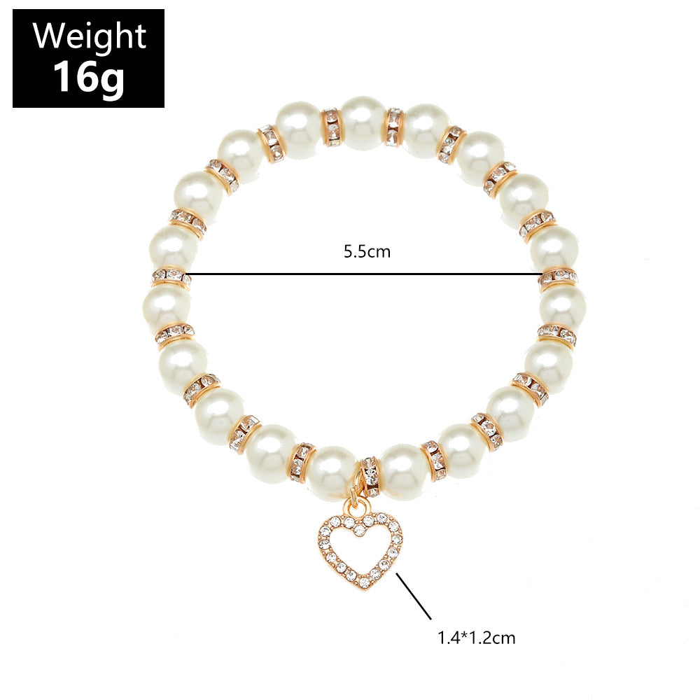 Elegant 18k Gold Plated White Pearl Bracelet For Women & Men& Brides