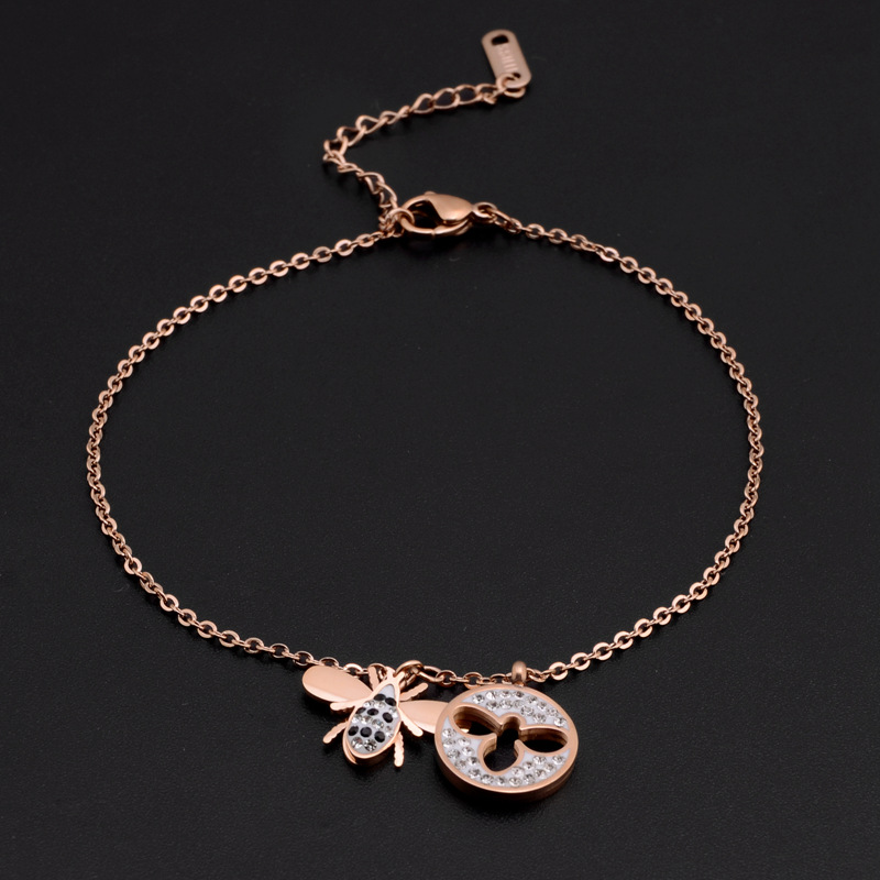 Elegant Gold Plated Bee Shaped Anklet For Cute Women And Girls