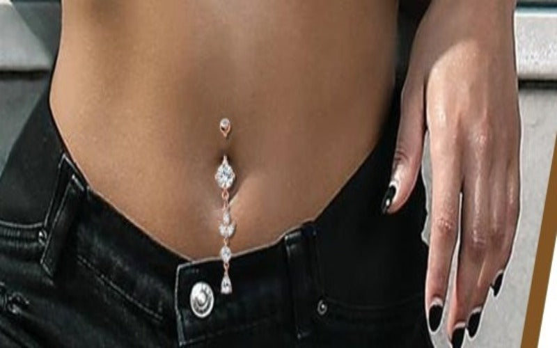 Fashion 316L Stainless Steel Navel Ring Encrusted With Shiny Rhinestones For Lovely Women