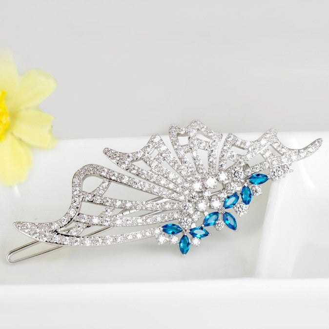 Fashion Rhodium Plated Butterfly Shaped Hair Clip For Women And Brides