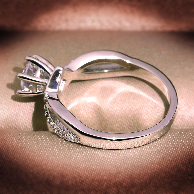 Fashion Silver Plated Ring Encrusted With White Zircon Stones For Women, Girls, And Princesses