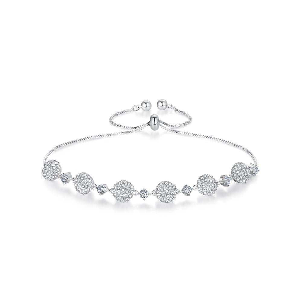 Fashionable & Cute Flower Shaped Cubic Zirconia Bracelet For Girls & Women& Brides