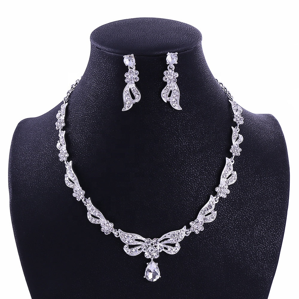 Luxury Bride's Jewelry Set Encrusted With Shiny Rhinestone And Best Gift For Your Lover In Wedding Day