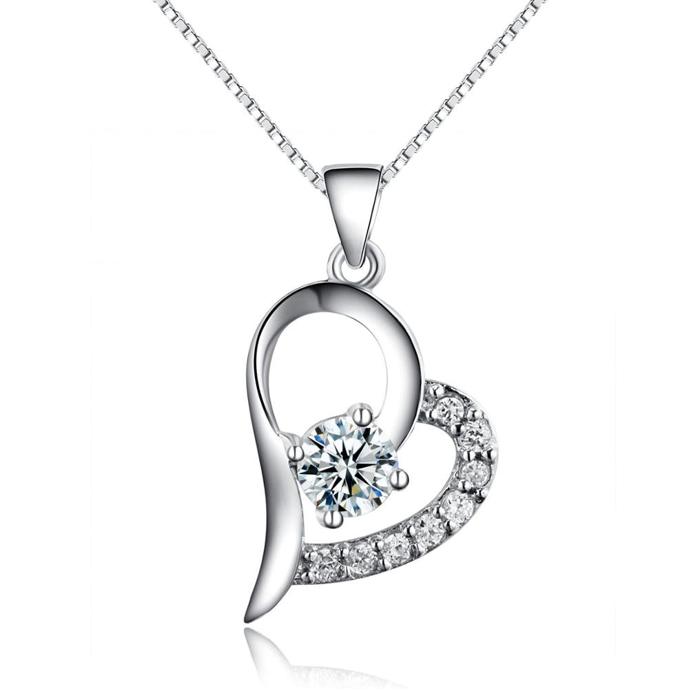Luxury Rhodium Plated 925 Sterling Silver Necklace For Pretty Women And Brides