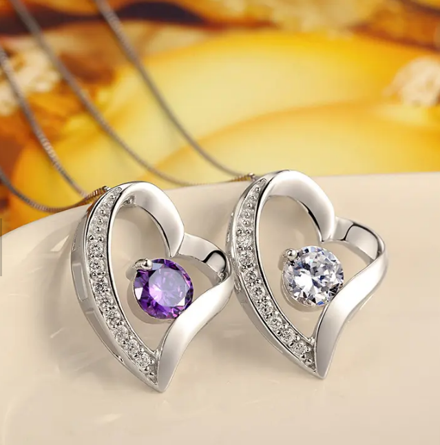 Luxury Rhodium Plated 925 Sterling Silver Necklace For Pretty Women, Girls, And Brides