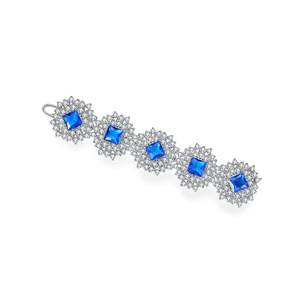 Luxury Rhodium Plated Flower Shaped Hair Pin For Women, Girls And Brides