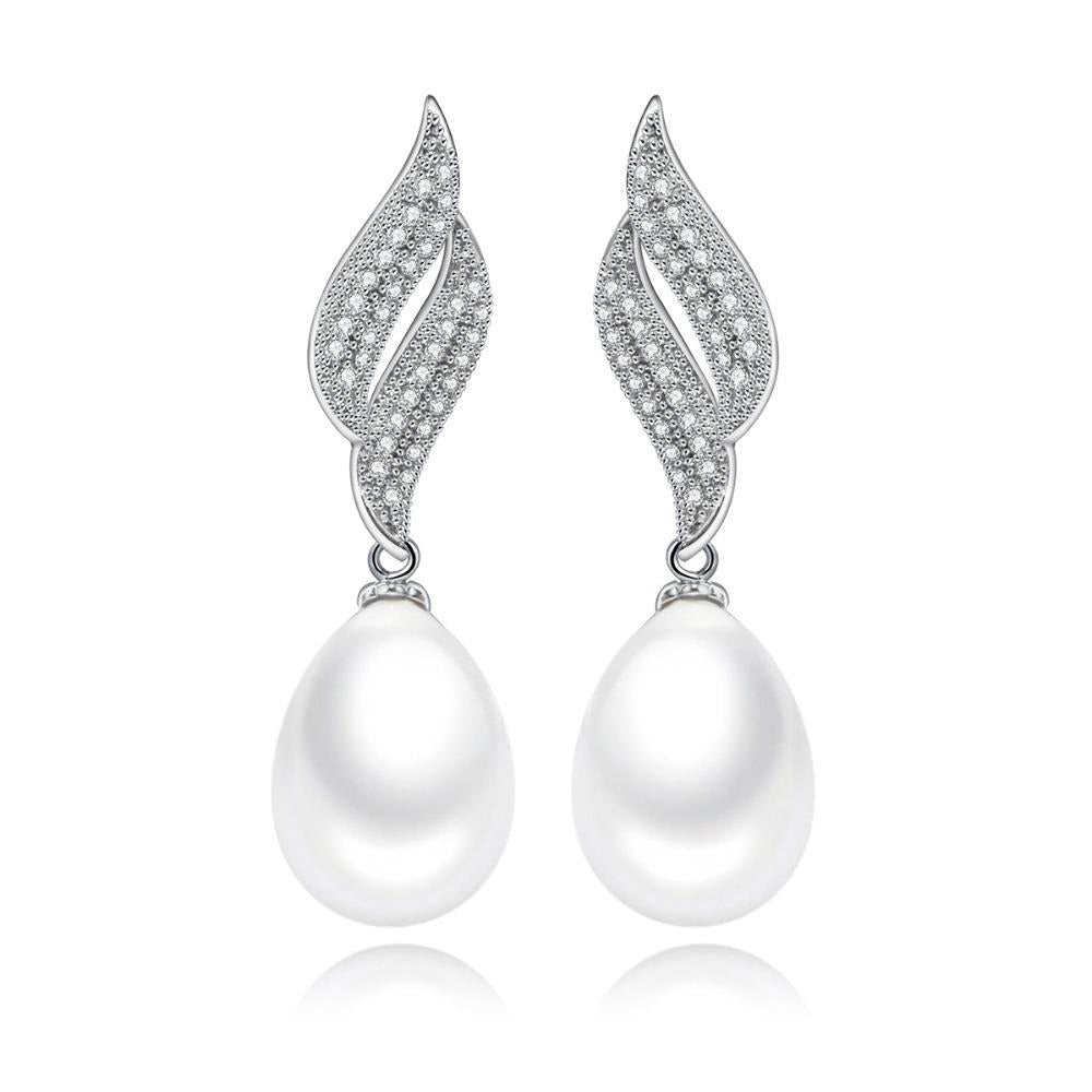 Luxury White Water Drop Pearl Earrings For Women, Brides And Girls