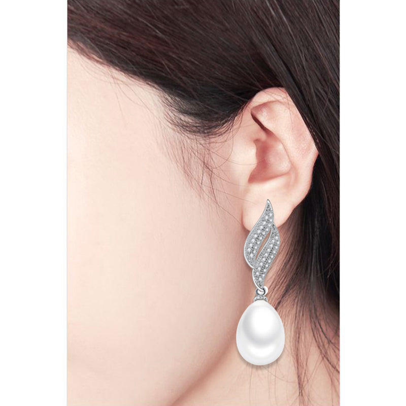 Luxury White Water Drop Pearl Earrings For Women, Brides And Girls