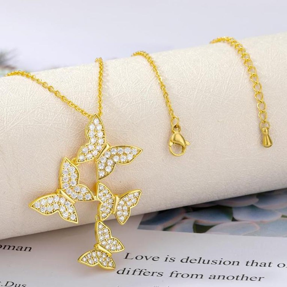 New Design Gold Plated Butterflies Shaped Necklace For Cute Women And Girls.......