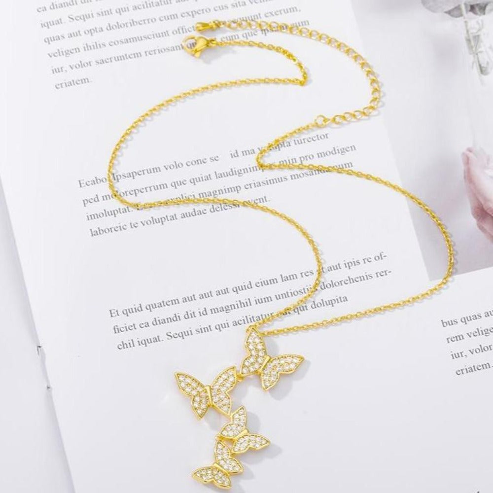 New Design Gold Plated Butterflies Shaped Necklace For Cute Women And Girls.......