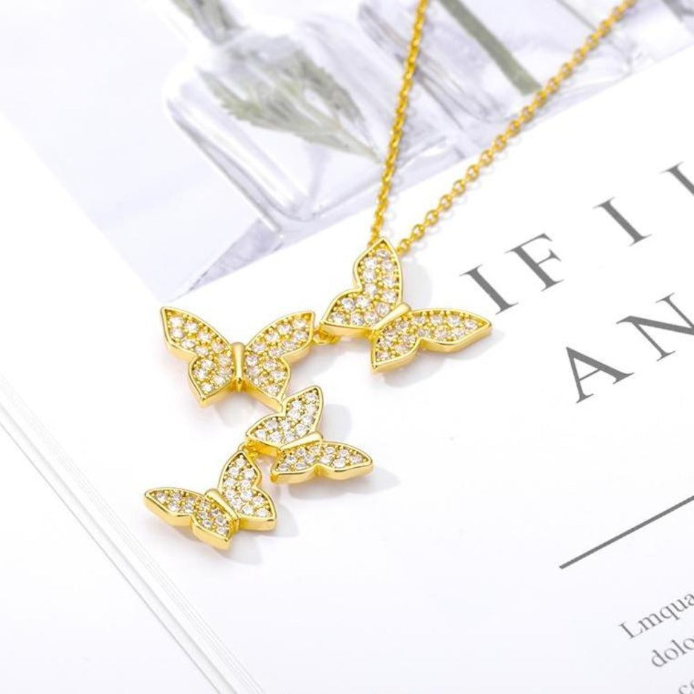 New Design Gold Plated Butterflies Shaped Necklace For Cute Women And Girls.......