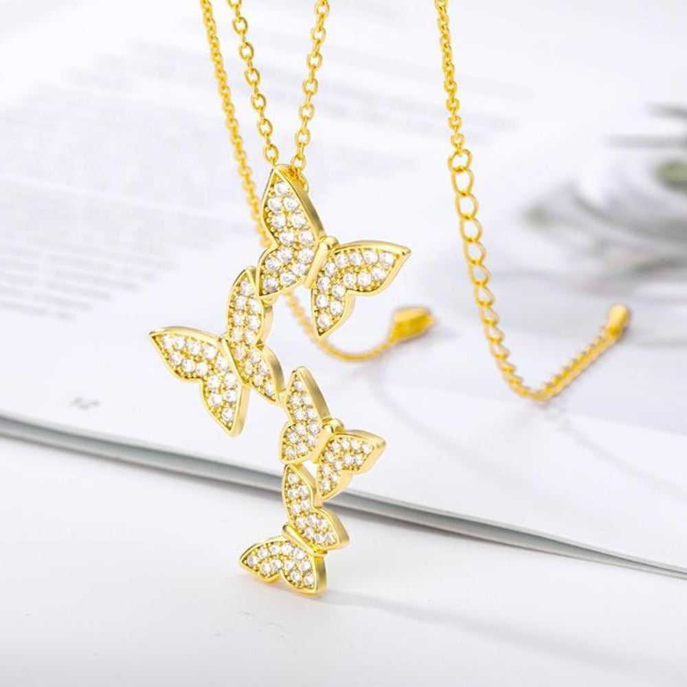 New Design Gold Plated Butterflies Shaped Necklace For Cute Women And Girls.......