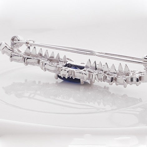 New Style Rhodium Plated Hair Pin Encrusted With The Shiny Zircon Stones For Women & Brides & Girls