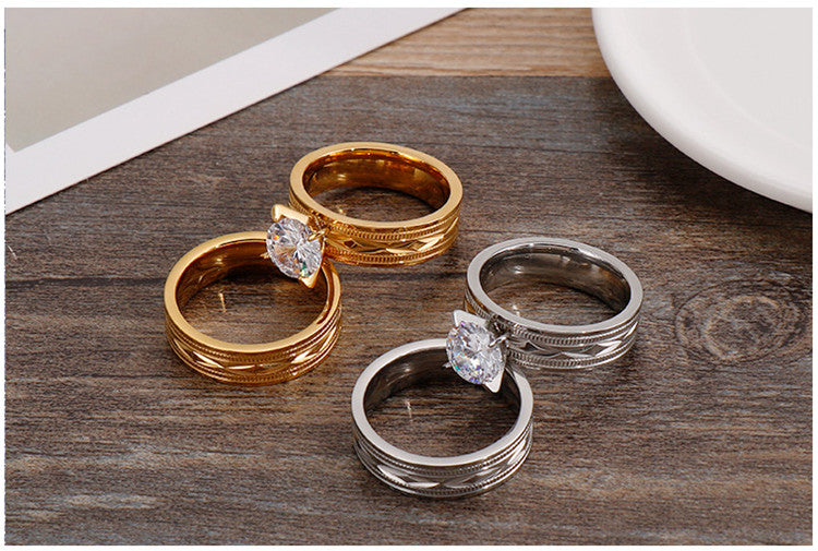 Romantic Gold Plated Couple Rings For Couple, Women, And Men