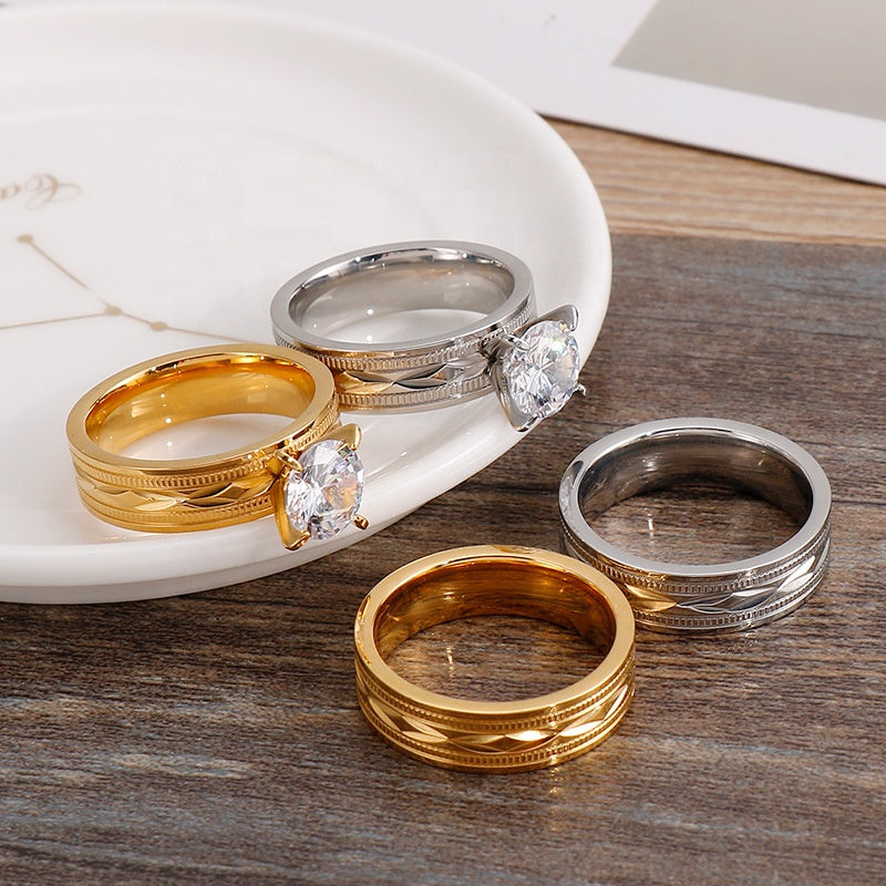 Romantic Gold Plated Couple Rings For Couple, Women, And Men