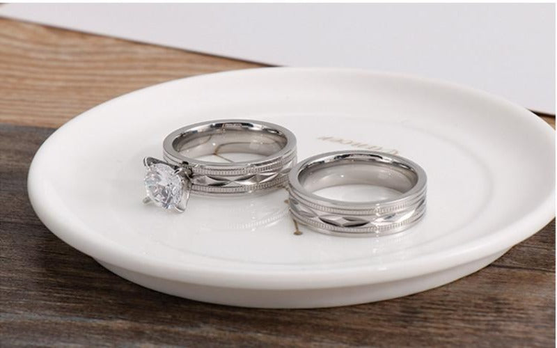 Romantic Silver Plated Couple Rings For Couple, Women, And Men