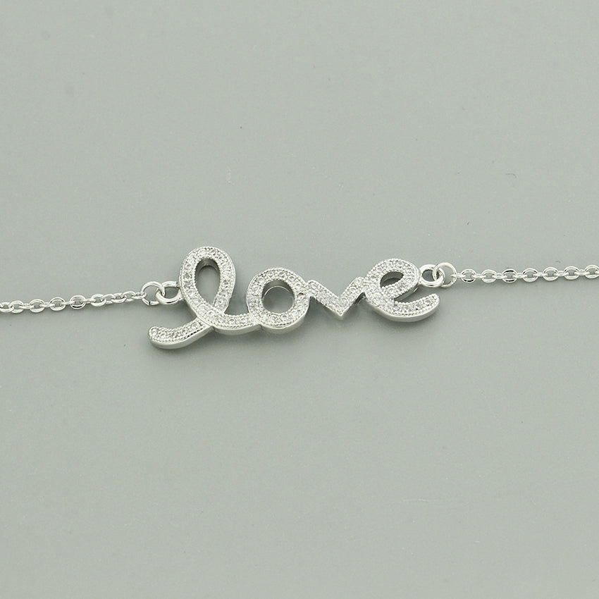 Romantic Gold Plated Love Word Shaped Bracelet For Lovers