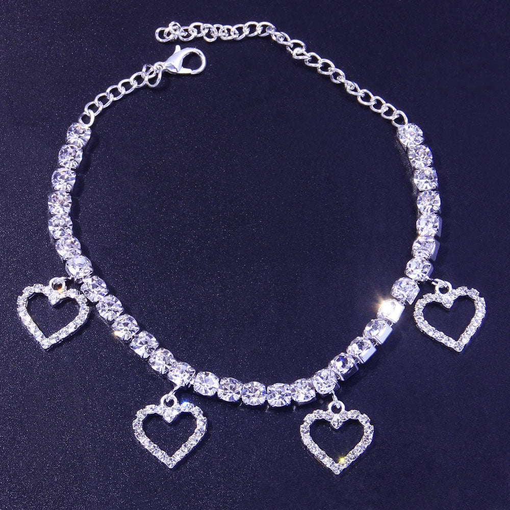 Romantic  Multi Heart Shaped Anklet For Women, Girls, And Brides