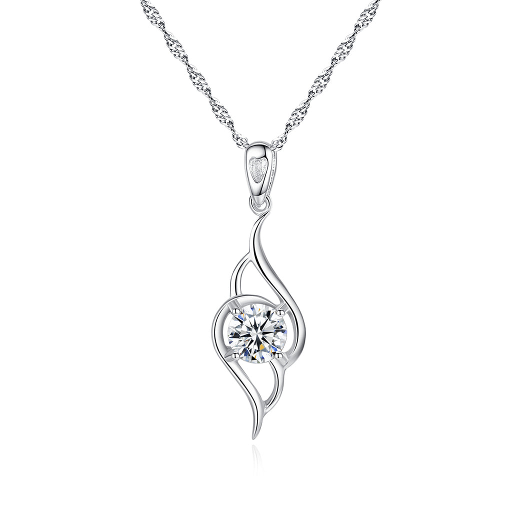Royal 925 Sterling Silver Rhodium Plated Necklace For Pretty Women, Girls, And Brides
