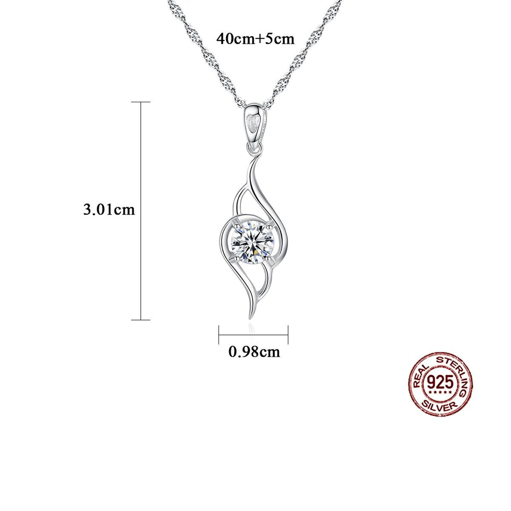 Royal 925 Sterling Silver Rhodium Plated Necklace For Pretty Women, Girls, And Brides