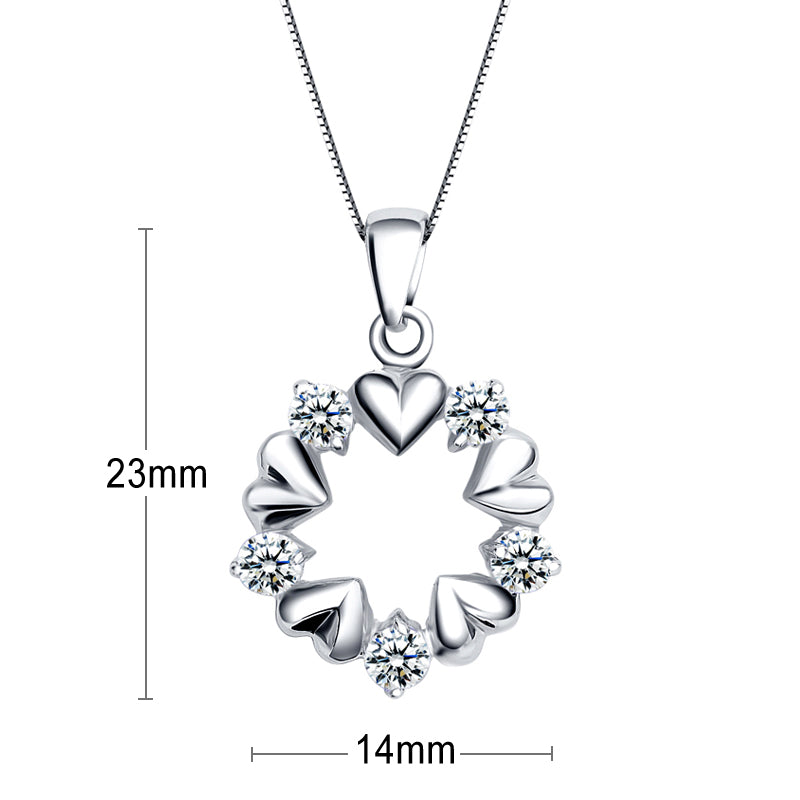 Royal Rhodium Plated 925 Sterling Silver Necklace For Women And Brides