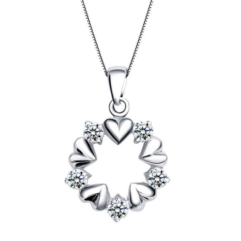 Royal Rhodium Plated 925 Sterling Silver Necklace For Women And Brides