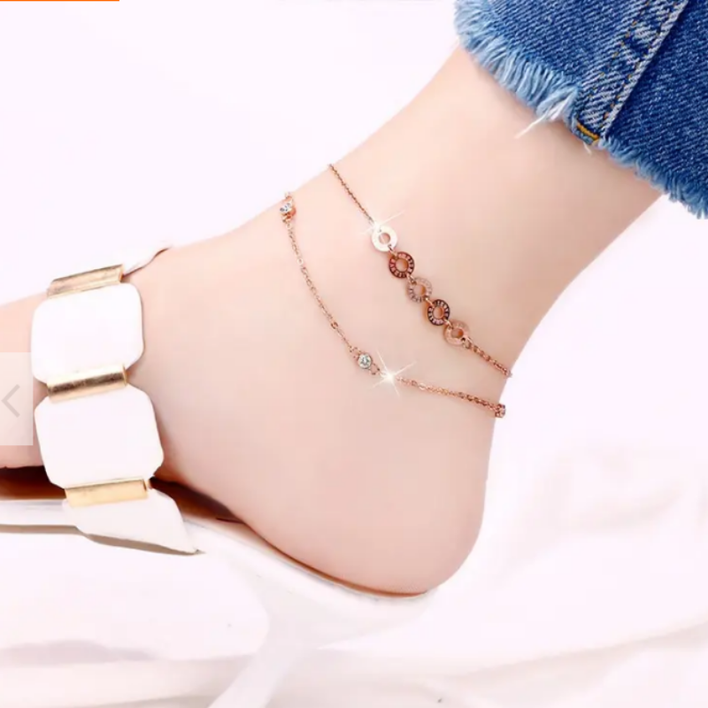 Attractive Anklet  Plated  with 18k Gold For Women And Girls