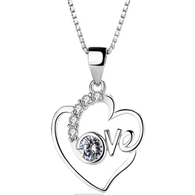 Cute Love Word Shaped Necklace For Lovers, Women, Girls, and Brides