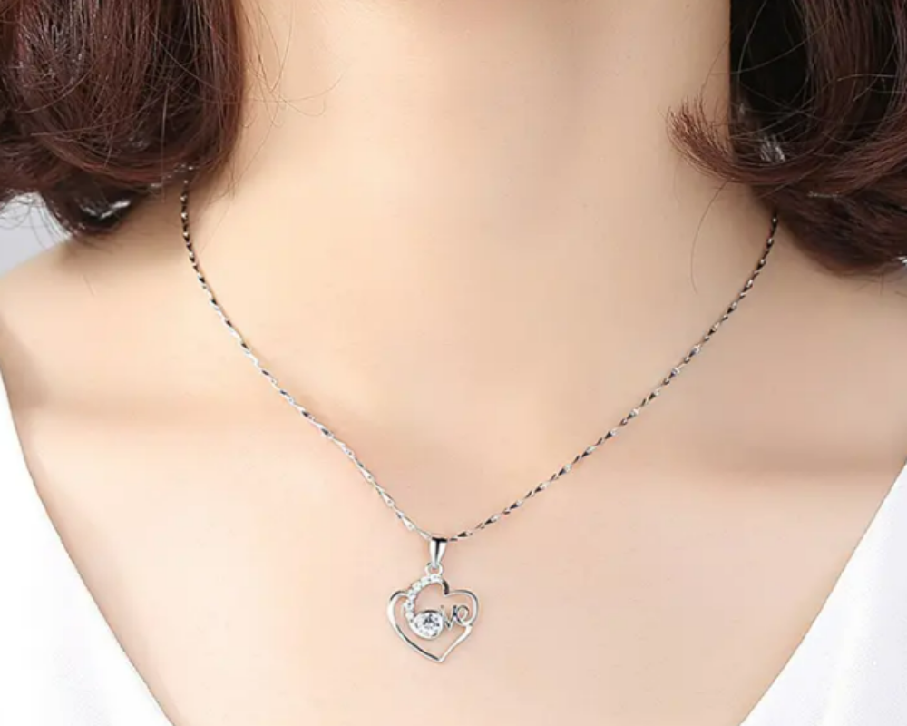 Cute Love Word Shaped Necklace For Lovers, Women, Girls, and Brides