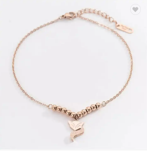 Trendy 18k Gold Plated Cat Shaped Anklet For Pretty Women And Girls