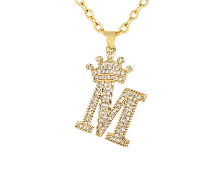 Trendy Gold Plated Initial Letters Necklace For Women, Men, Girls