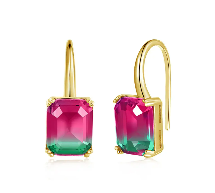 Trendy Multi Color Zircon Drop Earrings For Women, Girls, Brides, And Princesses