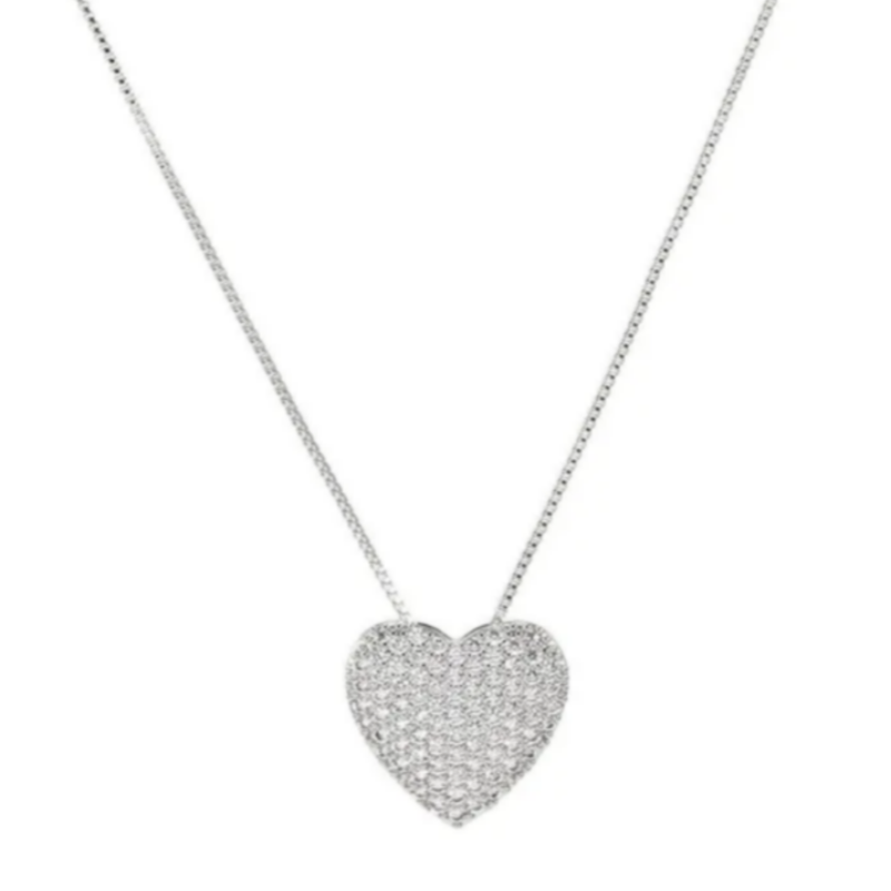 Fashion Gold Plated Heart Shaped Necklace Encrusted With Shiny Zircon Stones For Women, Girls, And Brides