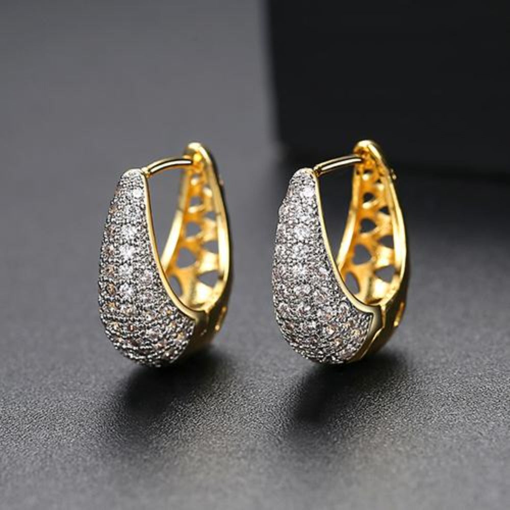 Shiny And Attractive Gold Plated Clip Earrings For Women & Brides & Girls