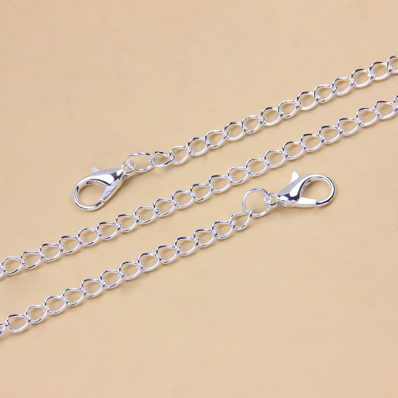 Shiny Silver Plated Heart Shaped Anklet Encrusted With White Rhinestone For Women, Girls, And Brides