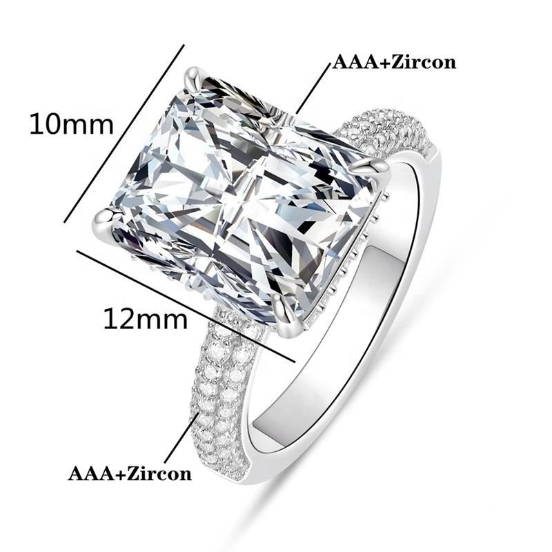 Trendy 925 Sterling Silver Ring Encrusted With Big Zircon Stone For Women, Brides, And Girls