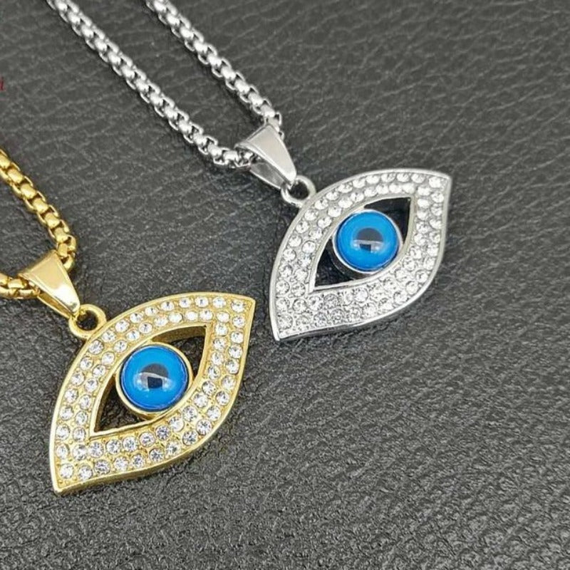 Trendy Blue Eye Shaped Necklace For Women, Girls, And Men